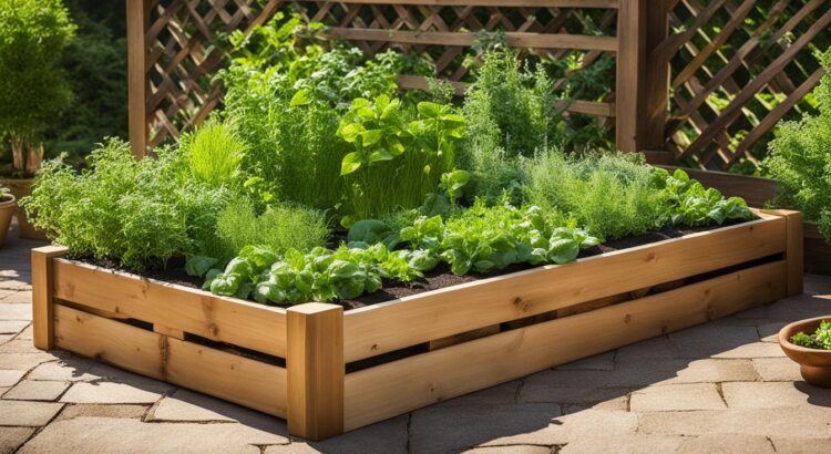 creating herb garden in a raised garden bed