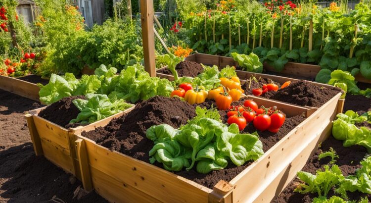 composting for nutrient-rich soil in raised bed gardens